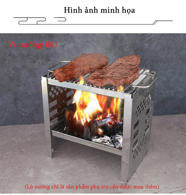 Vỉ nướng bbq campingmoon thép không gỉ 304 Vỉ nướng bbq campingmoon thép không gỉ 304