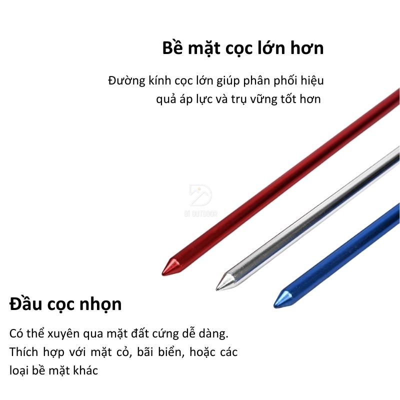 Cọc dựng lều - cọc cắm đất cắm trại 23cm Cọc dựng lều - cọc cắm đất cắm trại 23cm