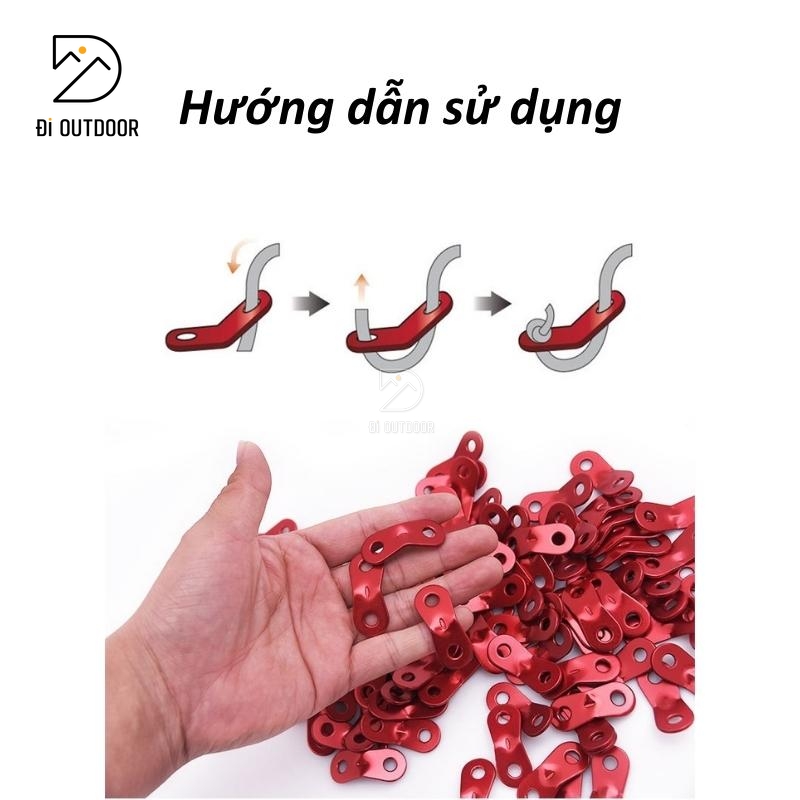 Khóa dây lều 2 lỗ, điều chỉnh chiều dài dây lều
