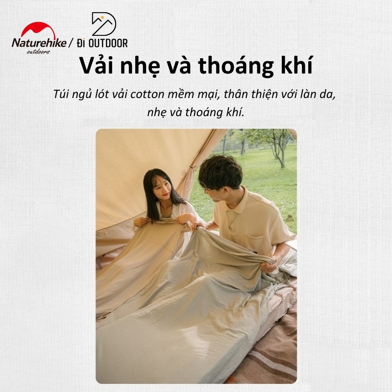 Túi ngủ mùa hè cotton naturehike nh15s012-d