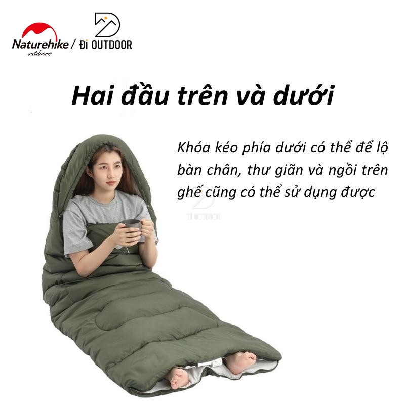 Túi ngủ dã ngoại có nón y150l naturehike nh21msd08 Túi ngủ dã ngoại có nón y150l naturehike nh21msd08