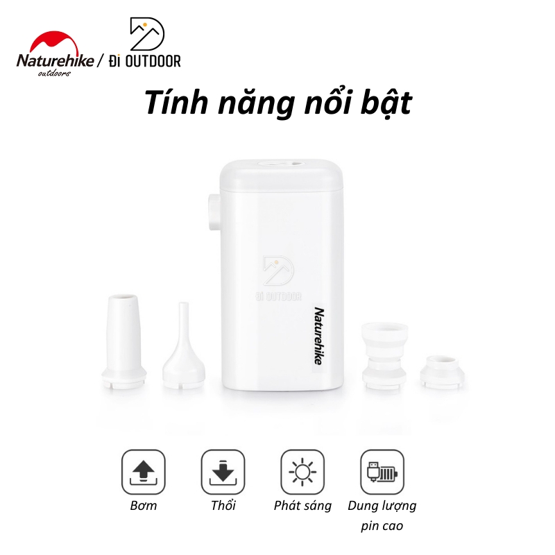 Bơm hơi mini đa năng 3 trong 1 naturehike nh18q001-a Bơm hơi mini đa năng 3 trong 1 naturehike nh18q001-a