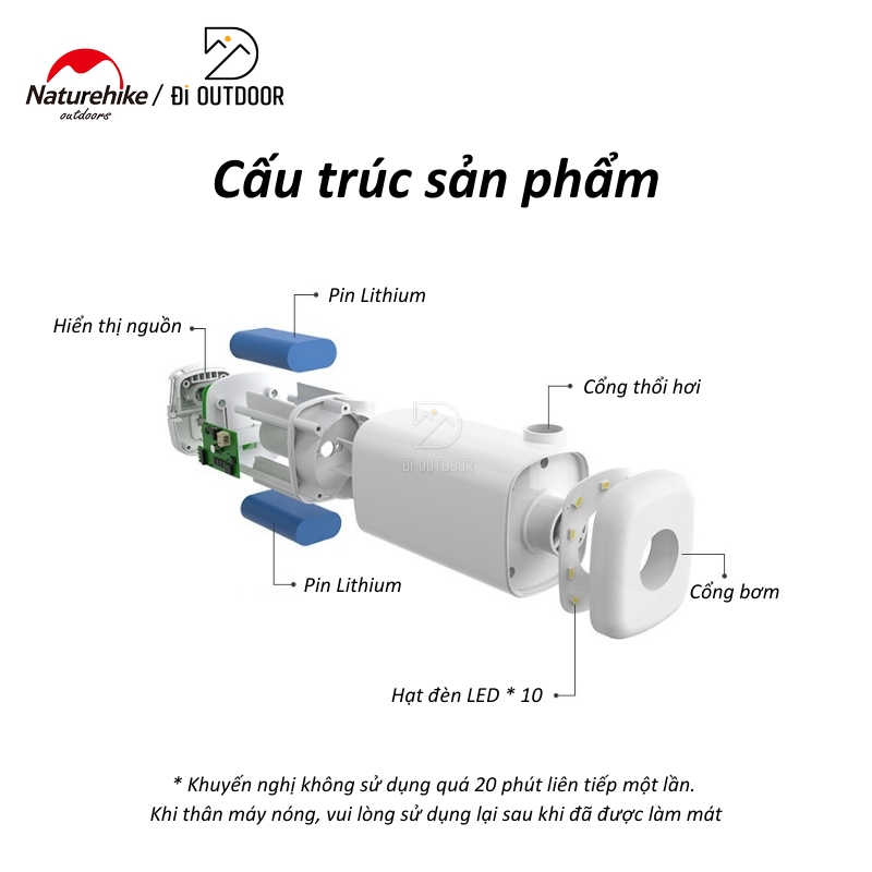 Bơm hơi mini đa năng 3 trong 1 naturehike nh18q001-a Bơm hơi mini đa năng 3 trong 1 naturehike nh18q001-a