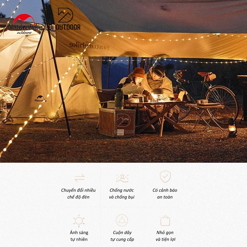 Dây đèn đom đóm trang trí dã ngoại naturehike cnh22dq019 Dây đèn đom đóm trang trí dã ngoại naturehike cnh22dq019