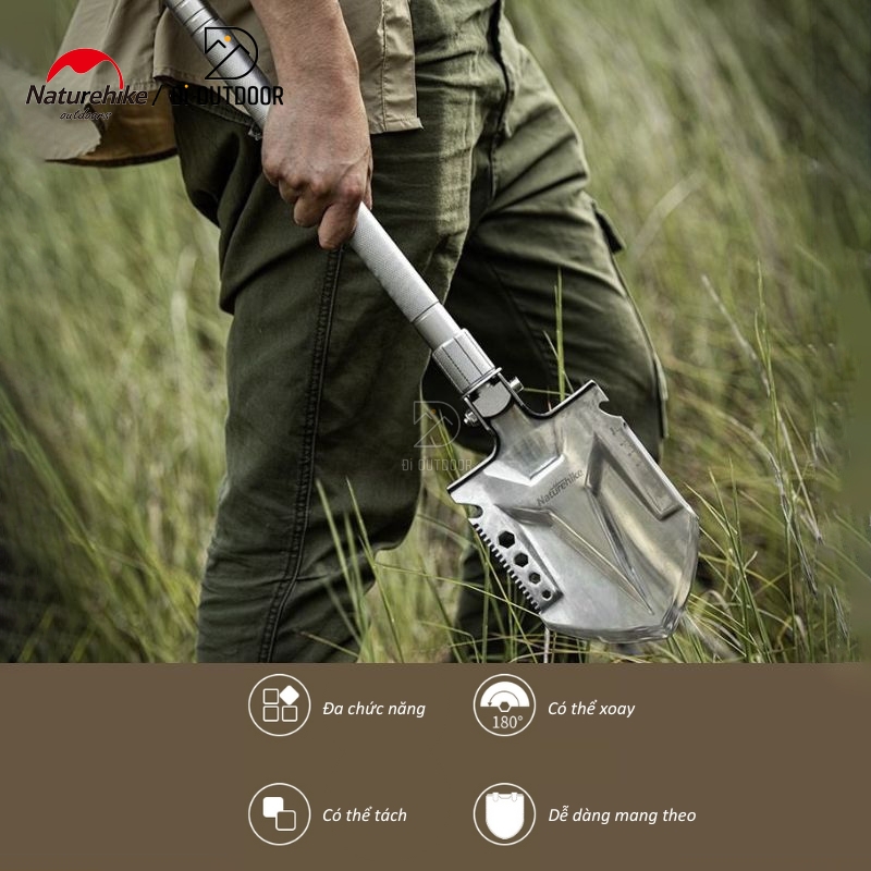 Xẻng đa năng gấp gọn thép không gỉ naturehike nh20gj002