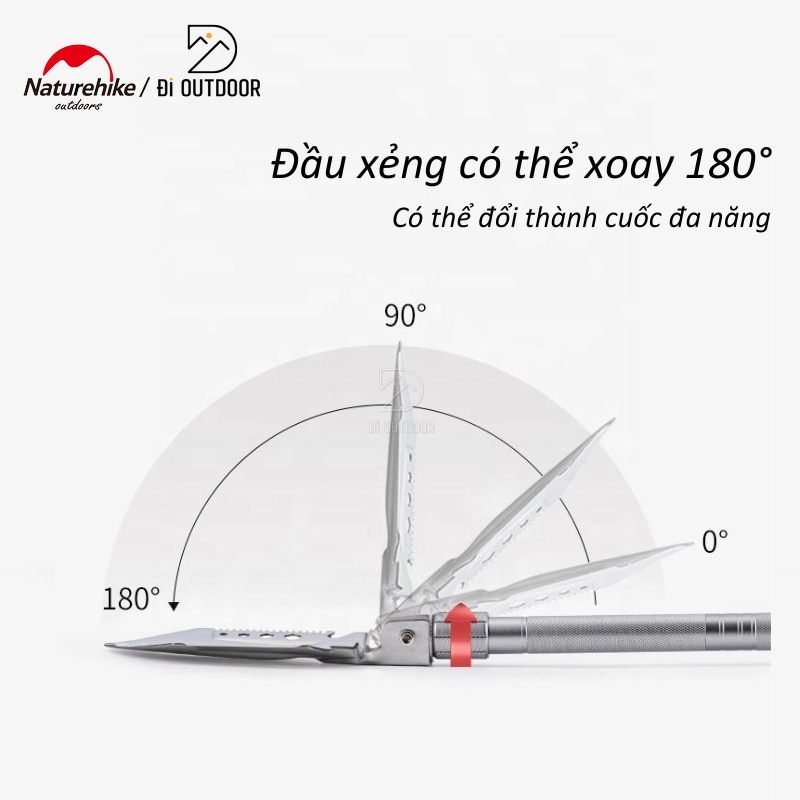 Xẻng đa năng gấp gọn thép không gỉ naturehike nh20gj002