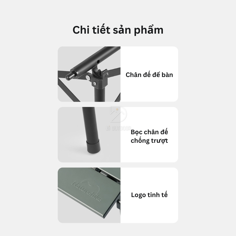 Bàn nhôm mini gấp gọn dã ngoại naturehike cnh22ju050