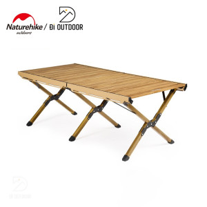 Bàn nhôm xếp cuộn naturehike cnh22ju043 màu gỗ nâu sáng