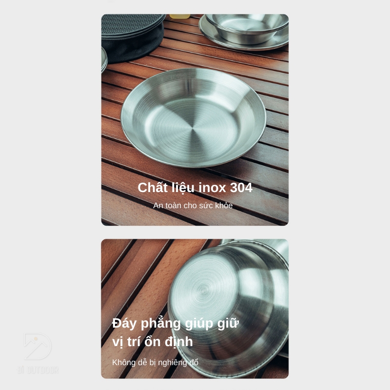 Bộ bát chén đĩa thép không gỉ - bộ đồ ăn dã ngoại Bộ bát chén đĩa thép không gỉ - bộ đồ ăn dã ngoại
