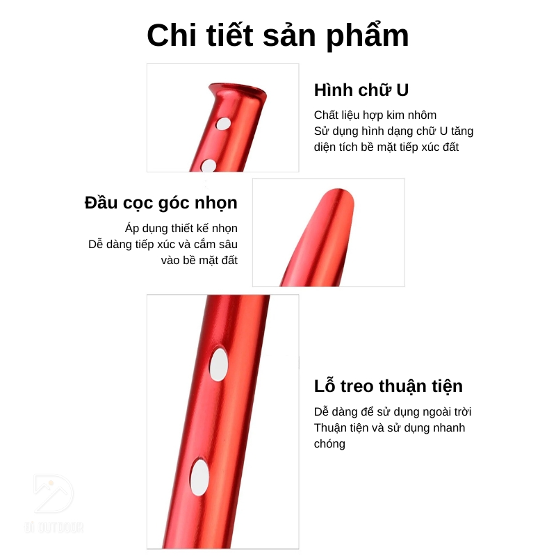 Cọc lều cắm cát - cọc dựng lều trại cho đất mềm