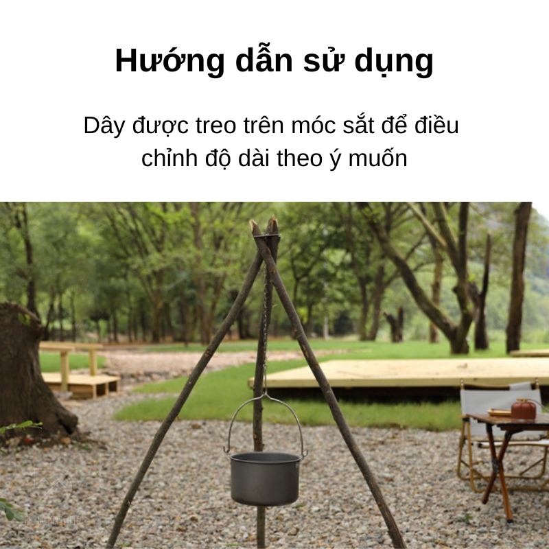 Khung tự dựng kiềng 3 chân cho nồi treo