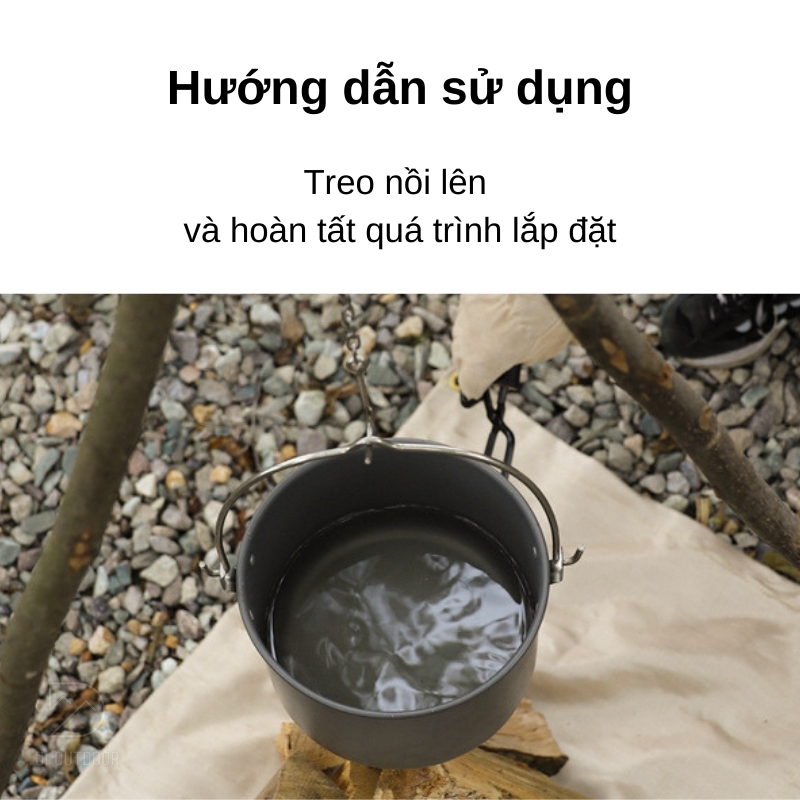Kiềng 3 chân treo nồi - khung dựng kiềng 3 chân