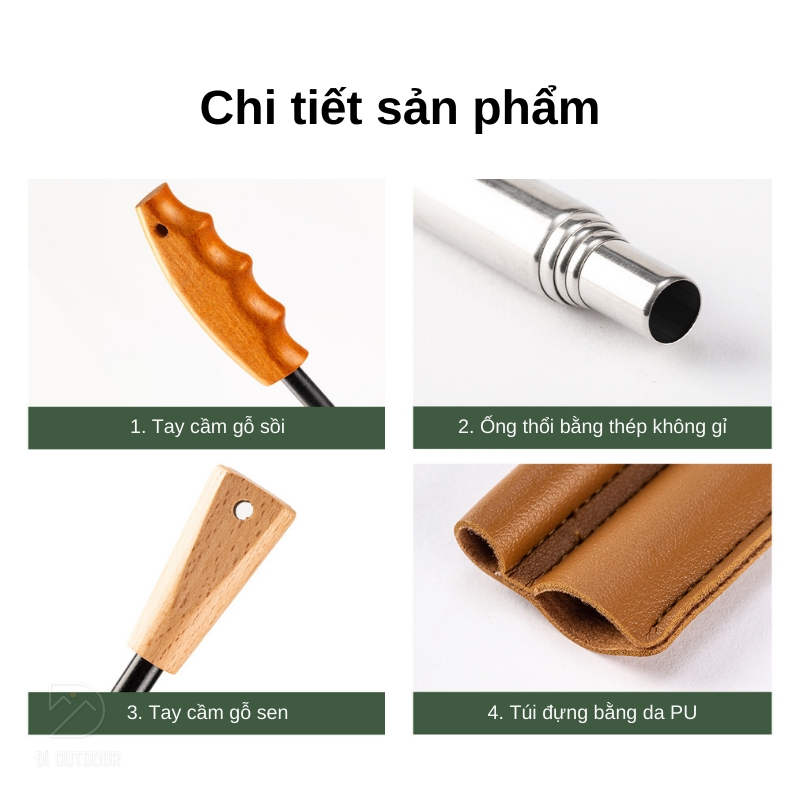 Bộ đánh lửa sinh tồn dã ngoại kèm túi da Bộ đánh lửa sinh tồn dã ngoại kèm túi da