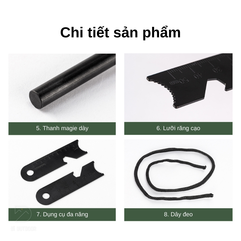 Bộ đánh lửa sinh tồn dã ngoại kèm túi da Bộ đánh lửa sinh tồn dã ngoại kèm túi da
