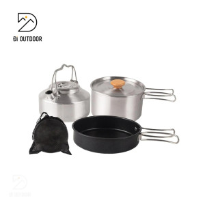 Bộ Nồi Dã Ngoại - Xoong Nồi Xếp Gọn 3 Món