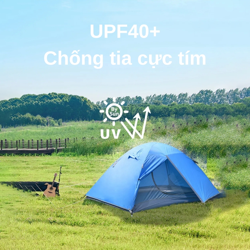 Lều cắm trại 2 người khung nhôm 2 lớp chống mưa Lều cắm trại 2 người khung nhôm 2 lớp chống mưa