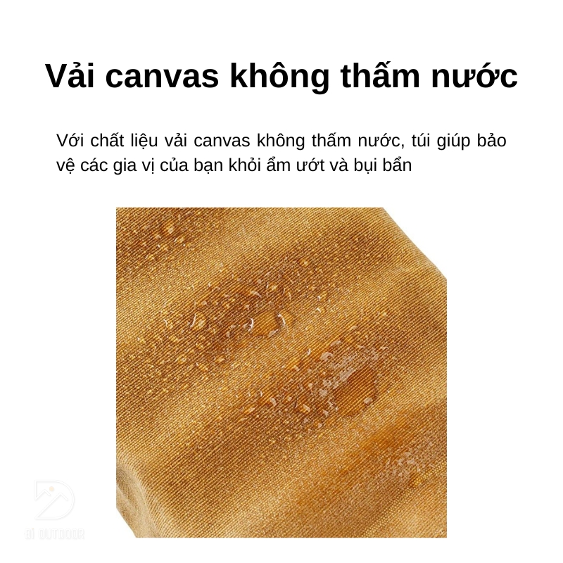 Túi đựng gia vị dã ngoại - bộ gia vị thủy tinh