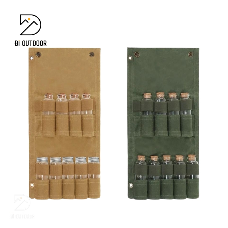 Túi đựng gia vị dã ngoại - bộ gia vị thủy tinh