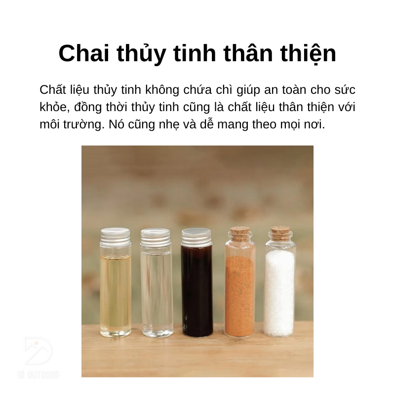 Bộ gia vị thủy tinh cắm trại