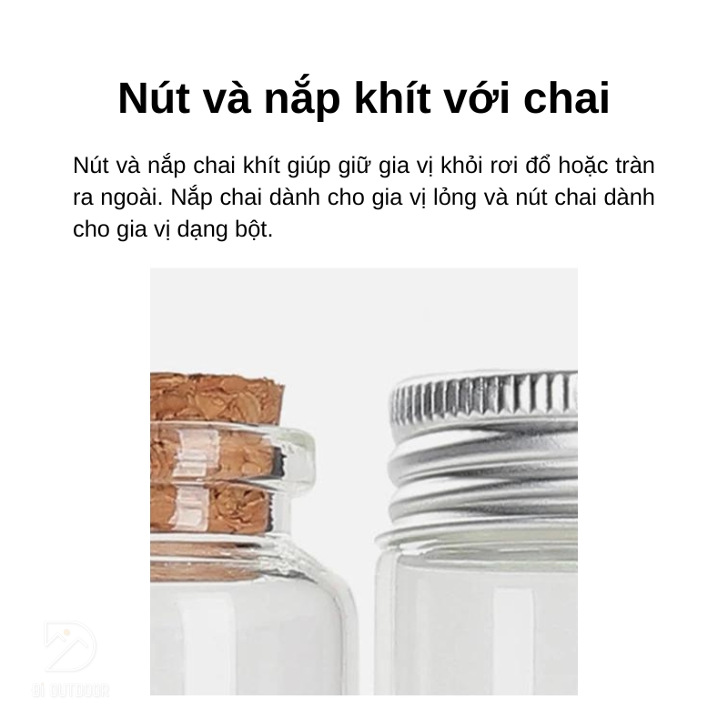 Túi đựng gia vị dã ngoại - bộ gia vị thủy tinh