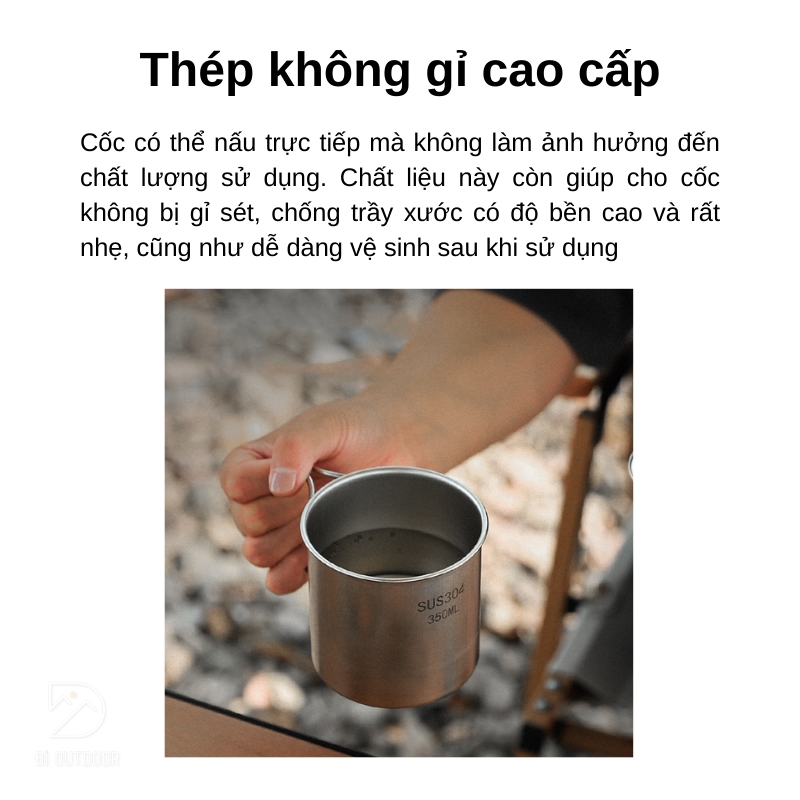 Bộ nồi dã ngoại 5 món bằng thép không gỉ Bộ nồi dã ngoại 5 món bằng thép không gỉ