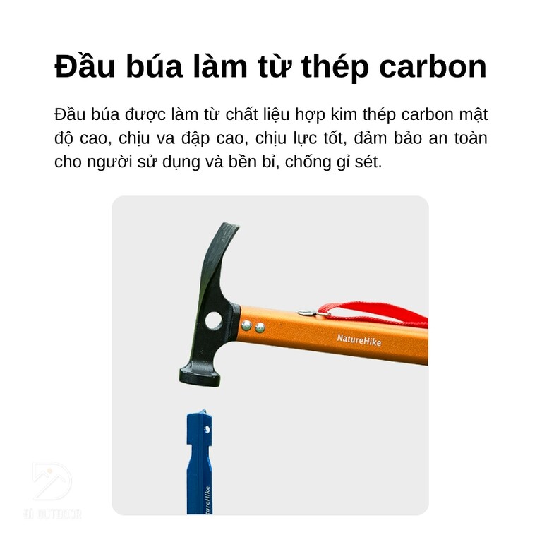Búa dã ngoại - búa đóng cọc lều naturehike nh15a010-i Búa dã ngoại - búa đóng cọc lều naturehike nh15a010-i