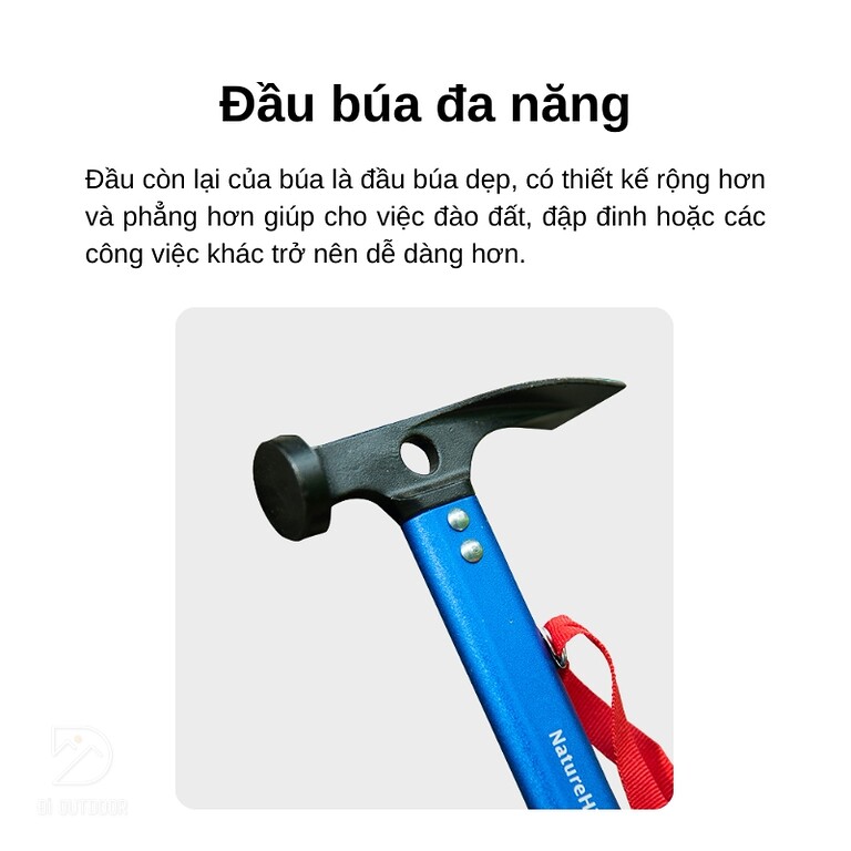 Búa dã ngoại - búa đóng cọc lều naturehike nh15a010-i Búa dã ngoại - búa đóng cọc lều naturehike nh15a010-i
