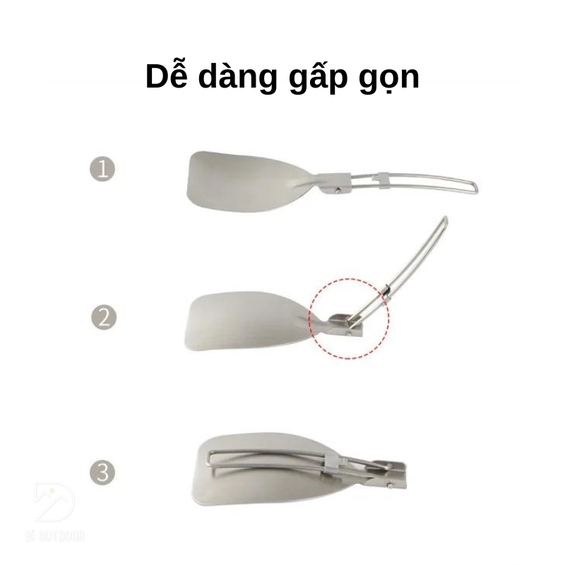 Xẻng nấu ăn dã ngoại gấp gọn - vá nấu ăn múc canh Xẻng nấu ăn dã ngoại gấp gọn - vá nấu ăn múc canh