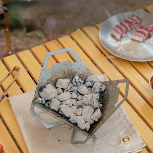 Bếp nướng than hoa mini xếp gọn cắm trại dã ngoại