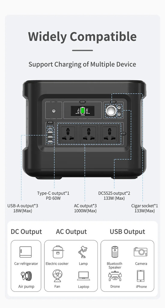 Trạm sạc di động beston 1000w 220v - lưu trữ năng lượng Trạm sạc di động beston 1000w 220v - lưu trữ năng lượng