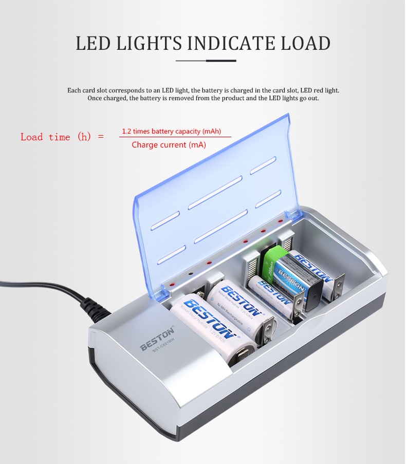 Sạc pin beston c821bw aa/aaa/c/d/9v ni-mh 6 slot Sạc pin beston c821bw aa/aaa/c/d/9v ni-mh 6 slot