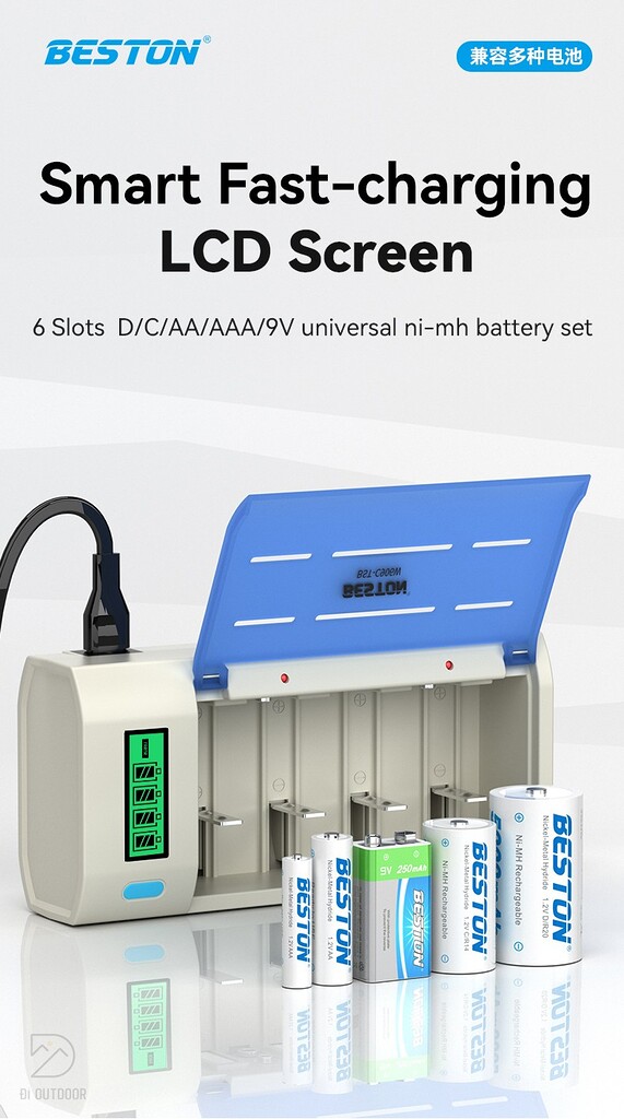 Sạc pin beston c906w aa/aaa/c/d/9v ni-mh 6 slot Sạc pin beston c906w aa/aaa/c/d/9v ni-mh 6 slot