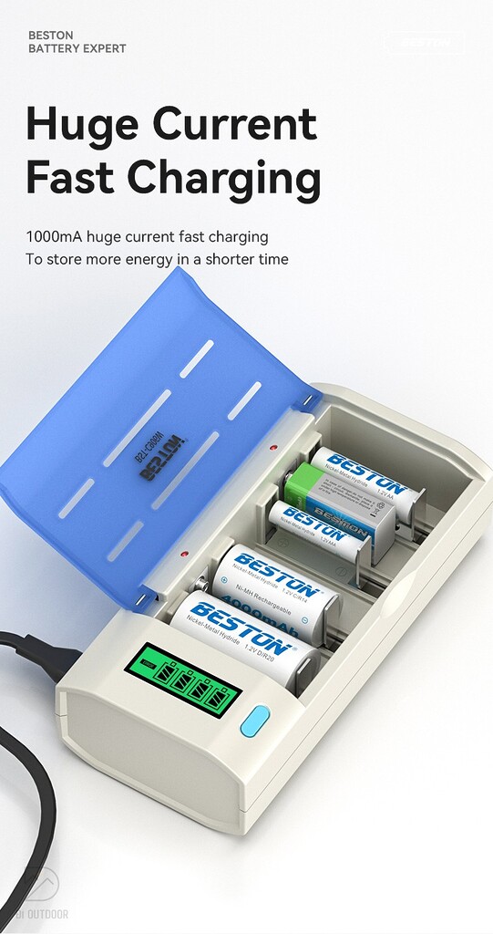 Sạc pin beston c906w aa/aaa/c/d/9v ni-mh 6 slot Sạc pin beston c906w aa/aaa/c/d/9v ni-mh 6 slot