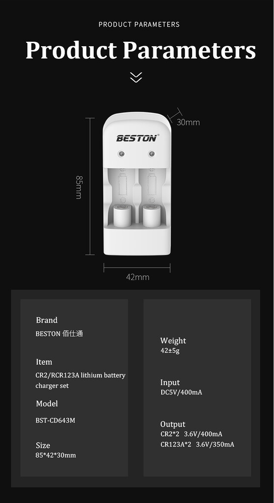 Bộ pin sạc rcr123a & m7003 beston 3. 2v lithium-lion Bộ pin sạc rcr123a & m7003 beston 3. 2v lithium-lion