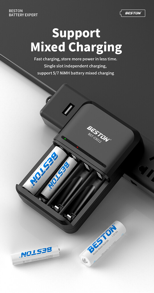 Sạc pin aa/aaa beston c9012 ni-mh 1. 2v 4 slot Sạc pin aa/aaa beston c9012 ni-mh 1. 2v 4 slot