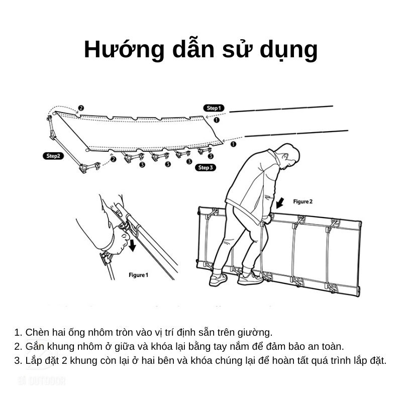 Giường gấp gọn dã ngoại naturehike xjc05 nh20jj001 Hướng dẫn lắp đặt giường gấp gọn dã ngoại naturehike