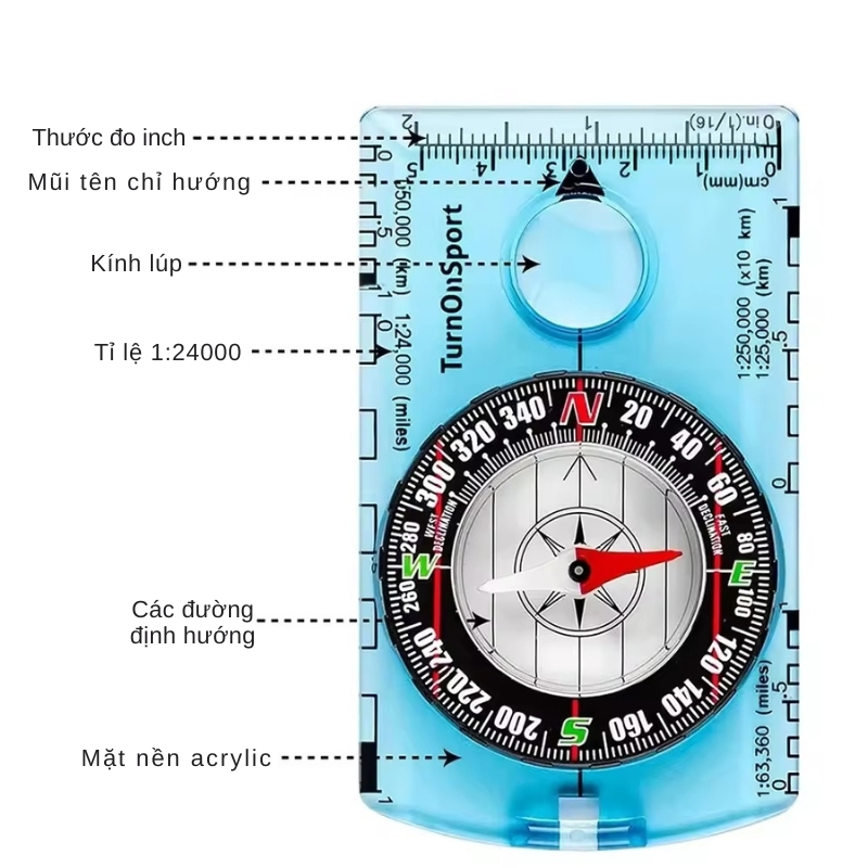 La bàn định hướng d361 – la bàn đọc bản đồ chuẩn tỉ lệ La bàn định hướng d361 – la bàn đọc bản đồ chuẩn tỉ lệ