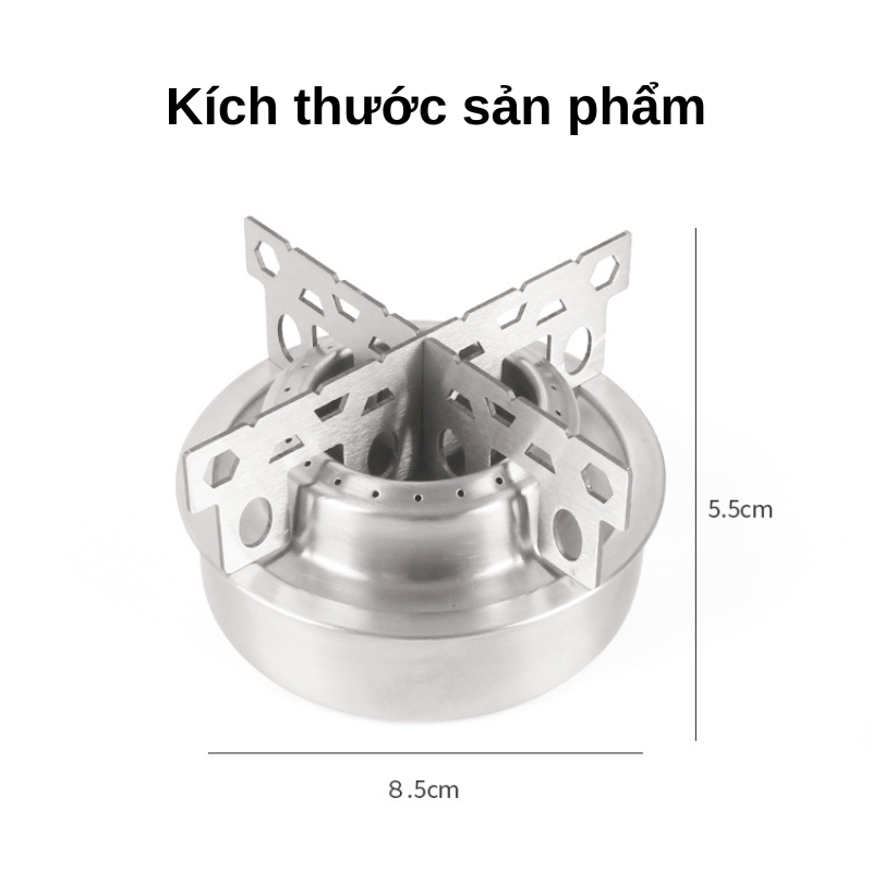 Bếp cồn mini cắm trại inox gọn nhẹ, nấu ăn ngoài trời Bếp cồn mini cắm trại inox gọn nhẹ, nấu ăn ngoài trời