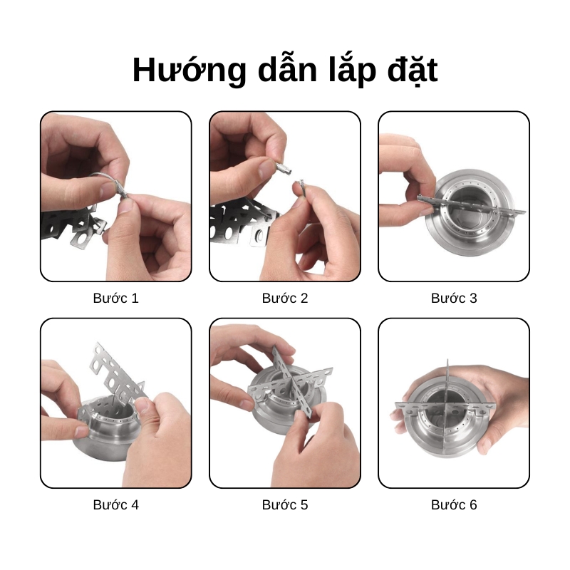 Bếp cồn mini cắm trại inox gọn nhẹ, nấu ăn ngoài trời Bếp cồn mini cắm trại inox gọn nhẹ, nấu ăn ngoài trời