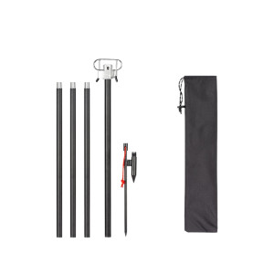 cây treo đèn gấp gọn đặt trong túi, phù hợp trekking và camping tối giản