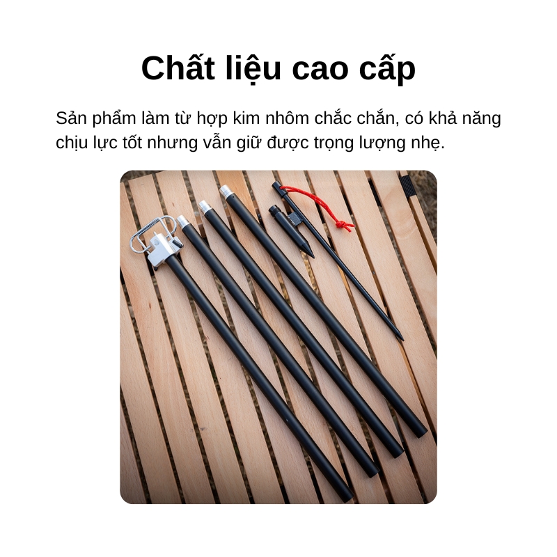 Cây treo đèn cắm trại 1,88m kèm cọc cắm đất nhôm gấp gọn Cây treo đèn cắm trại 1,88m kèm cọc cắm đất nhôm gấp gọn