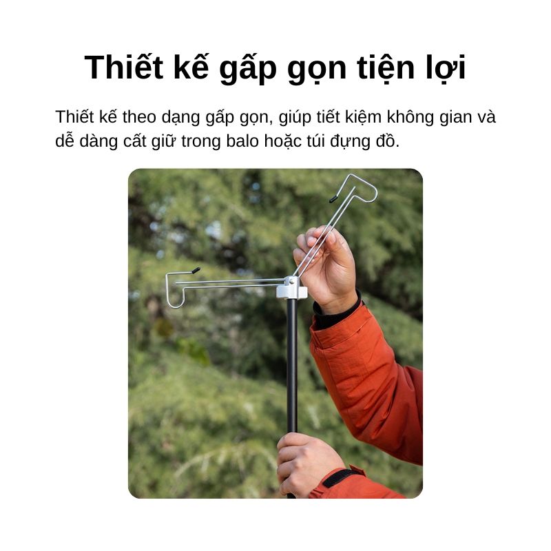 Cây treo đèn cắm trại 1,88m kèm cọc cắm đất nhôm gấp gọn Cây treo đèn cắm trại 1,88m kèm cọc cắm đất nhôm gấp gọn