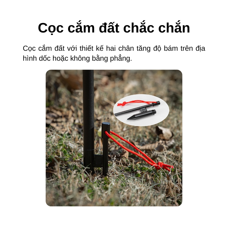 Cây treo đèn cắm trại 1,88m kèm cọc cắm đất nhôm gấp gọn Cây treo đèn cắm trại 1,88m kèm cọc cắm đất nhôm gấp gọn