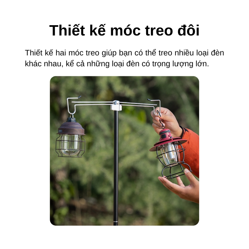 Cây treo đèn cắm trại 1,88m kèm cọc cắm đất nhôm gấp gọn Cây treo đèn cắm trại 1,88m kèm cọc cắm đất nhôm gấp gọn