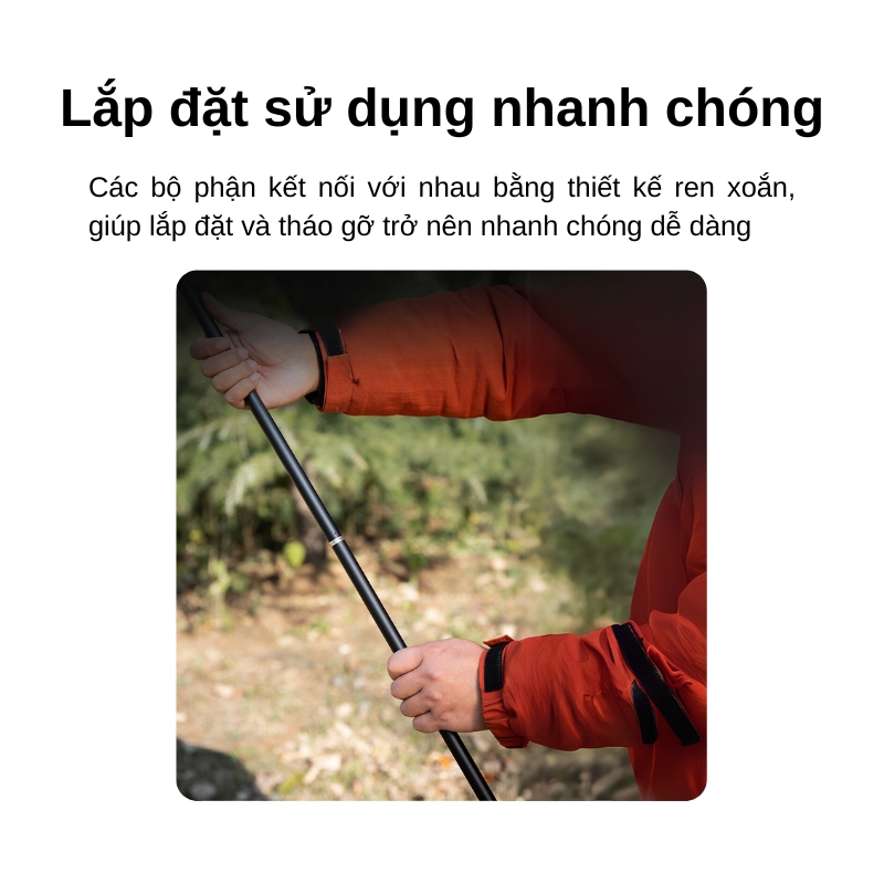 Cây treo đèn cắm trại 1,88m kèm cọc cắm đất nhôm gấp gọn Cây treo đèn cắm trại 1,88m kèm cọc cắm đất nhôm gấp gọn