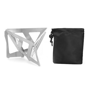 giá đỡ phễu coffee xếp gọn bằng inox đặt trên cốc, dùng pha pour over tại nhà