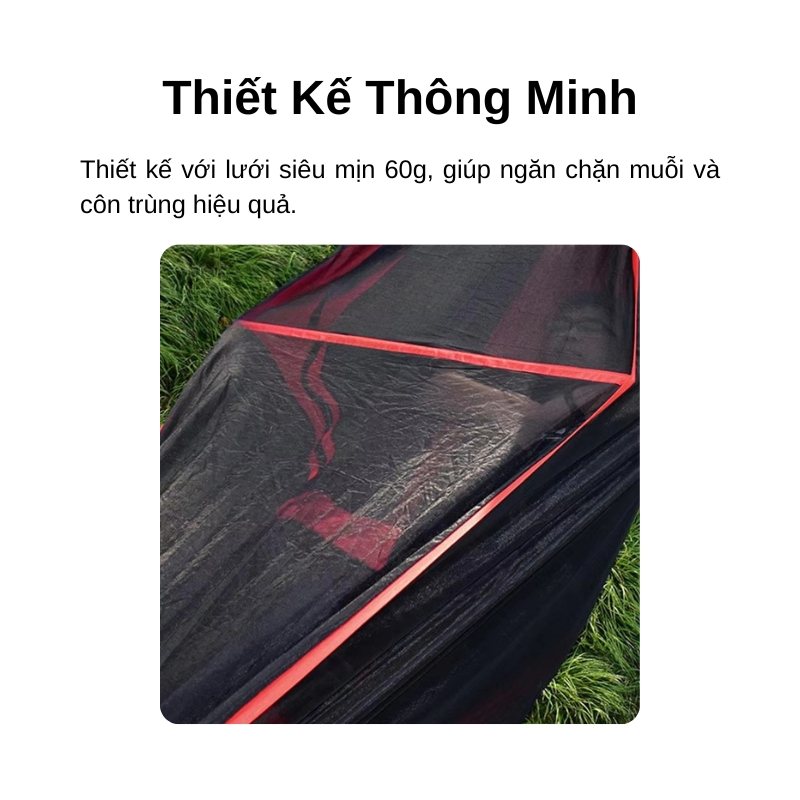 Màn chống muỗi cho võng lưới nylon có khóa kéo, gọn nhẹ Màn chống muỗi cho võng lưới nylon có khóa kéo, gọn nhẹ