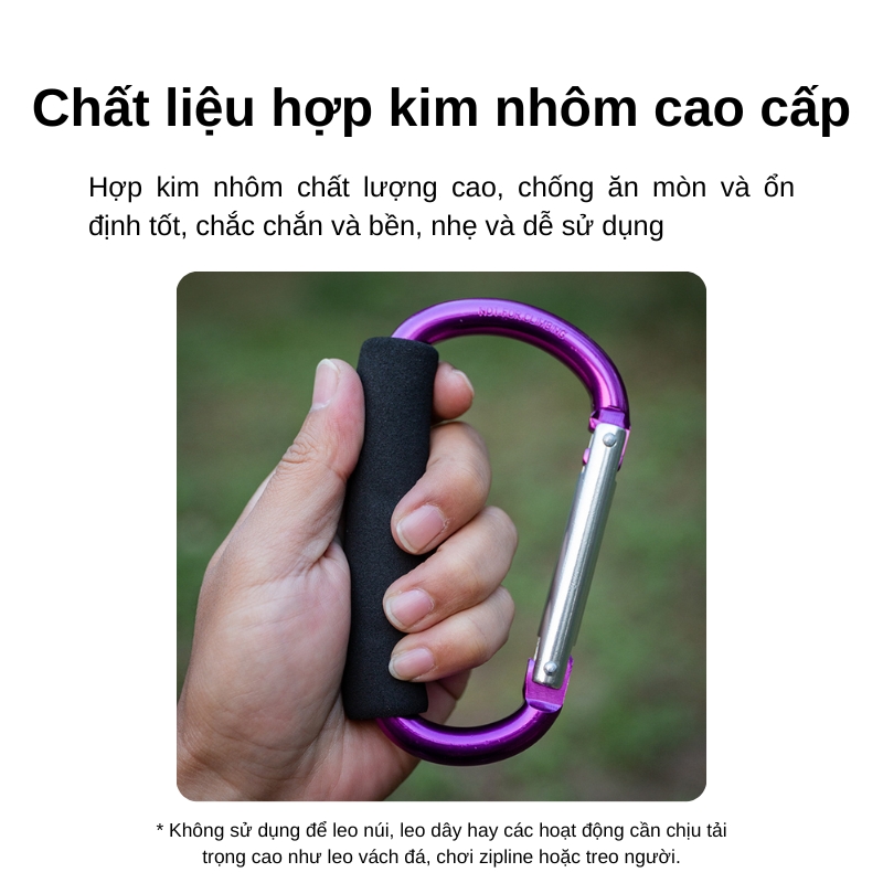 Móc khóa nhôm chữ d size lớn - carabiner Móc khóa nhôm chữ d size lớn - carabiner