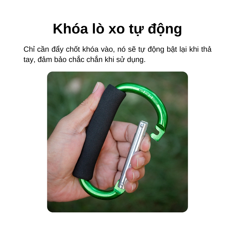 Móc khóa nhôm chữ d size lớn - carabiner Móc khóa nhôm chữ d size lớn - carabiner
