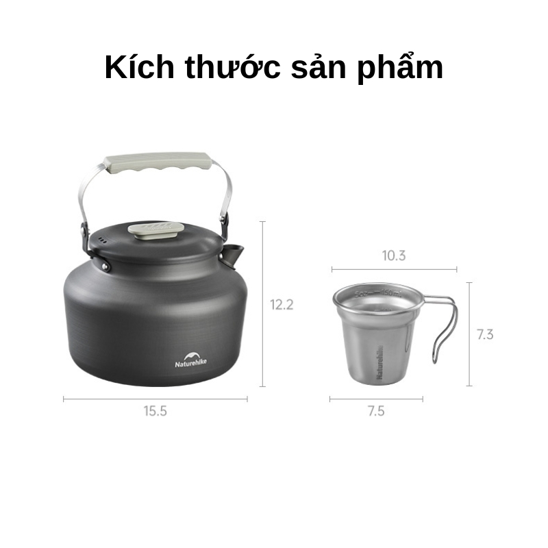 Bộ ấm trà naturehike cnk2450cf030 kèm 3 ly dã ngoại Bộ ấm trà naturehike cnk2450cf030 kèm 3 ly dã ngoại